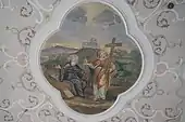 Heiliger Bernhard vor dem Kloster Montecassino