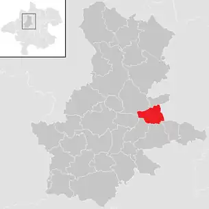 Lage der Gemeinde Pollham im Bezirk Grieskirchen (anklickbare Karte)