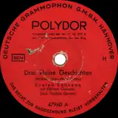 Schellackplatte Drei kleine Geschichten, gesungen von Evelyn Künneke, 1946