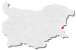 Karte von Bulgarien, Position von Pomorie hervorgehoben