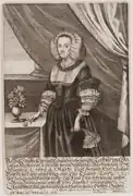 Catharina Dorothea Beil geb. Buchner (1636–1718), Tochter Friedrichs (II.) Buchner und letzte Namensträgerin der Leipzig-Nürnberger Linie, Porträt von Andreas Paul Multz