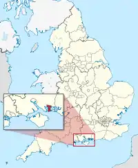 Lage von Portsmouth in England