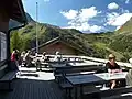 Auf der Terrassenplattform der Porzehütte