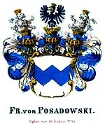 Wappen der Freiherren von Posadowsky im Schlesischen Wappenbuch von Dorst