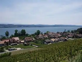 Praz (Vully) mit dem Murtensee