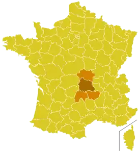 Karte der Kirchenprovinz Clermont