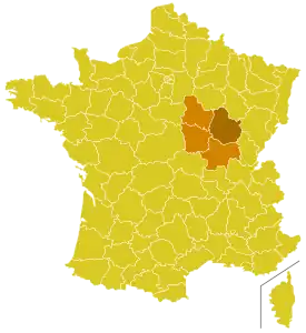 Karte der Kirchenprovinz Dijon