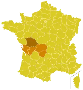 Karte der Kirchenprovinz Poitiers