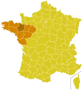 Karte der Kirchenprovinz Rennes