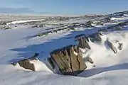 Landschaft im Nationalpark im Schnee