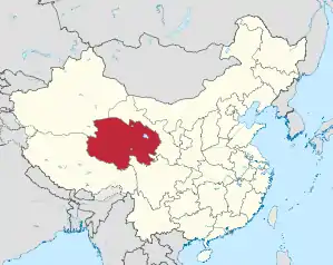 Lage von Qīnghǎi Shěng in China