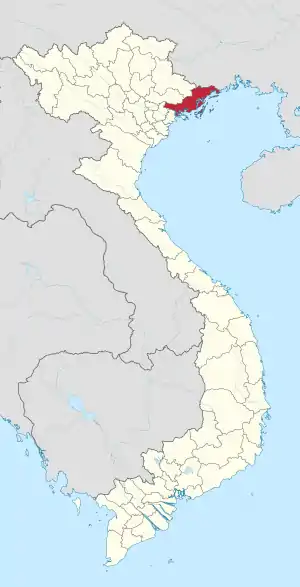 Karte von Vietnam mit der Provinz Quảng Ninh hervorgehoben