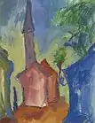 Rote Kirche Gouache