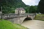 Unterwasserkanal mit Brücke bei Hochwasser (Thumseestraße)