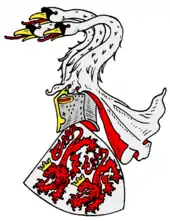 Schwanenköpfe im Wappen der Herren von Ramschwag