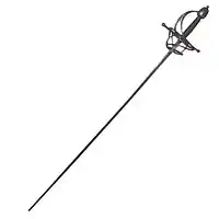 Rapier, erste Hälfte des 17. Jahrhunderts. Musée de Morges, Schweiz.