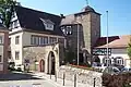 Die Burg und das heutige Rathaus von der Untergasse von Nordosten