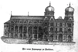 Zeichnung der Synagoge um 1912