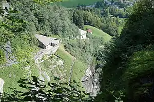 Bergstation Reichenbach-Bahn, darunter Kraftwerkzentrale Schattenhalb 2 von 1926