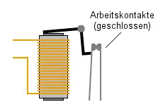 Relais in Arbeitsstellung