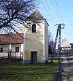 Der Glockenturm der evangelischen Kirche