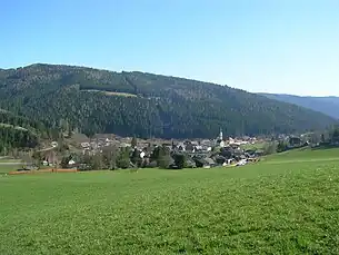 Blick auf den Rettenegger Ortskern im Frühjahr (2007)