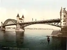 Die alte Rheinbrücke (um 1900)