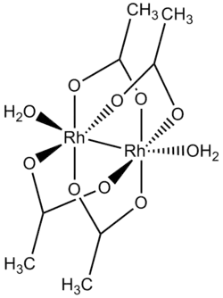 Strukturformel von Rhodium(II)-acetat