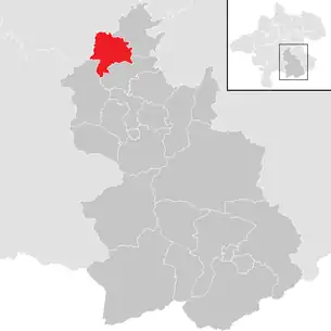 Lage der Gemeinde Ried im Traunkreis im Bezirk Kirchdorf (anklickbare Karte)