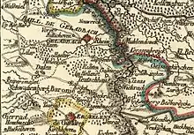 Wickenberg in der Baronie de Wickrad am Rand der sumpfigen Niers (~ 1760)