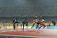 Dayron Robles (in rot-weiß) gewann 2008 den 110-Meter-Hürdenlauf