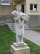 "Mann mit Kalb" (1963) von Gabriele Waldert