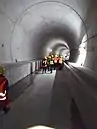 Der im Rohbau fertiggestellte Tunnel bei der öffentlichen Begehung am 4. März 2018