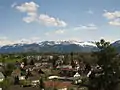 Aussicht vom Schlossberg über die Quartiere Ferrach und Bergacher