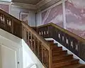 Treppe mit geschnitztem Geländer aus Eichenholz,1719 entworfen