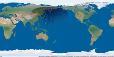 Weltkarte der Sonnenfinsternis vom 6. Januar 2019