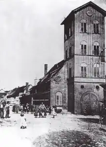 Kilianskapelleals Feuerwehrgerätehausan dem am Westgiebel ein Schlauchturm errichtet wurde.1907