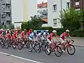 3. Etappe (Eilenburg–Freital): Peloton bei der Durchfahrt durch Wurzen