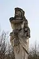 Skulptur des Herkules im Park des Schlosses in Saint-Cloud,  mit Signatur: "A. Ottin 1866"