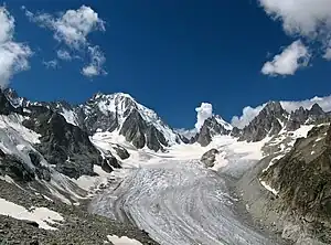 Saleinagletschers und Aiguille d’Argentière (links)