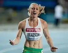 Sally McLellan – auf dem Foto als Weltmeisterin 2011 unter ihrem neuen Namen Sally Pearson – kam auf den fünften Platz