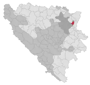 Lage der Gemeinde Sapna in Bosnien und Herzegowina (anklickbare Karte)