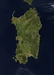 NASA-Satellitenbild Sardiniens