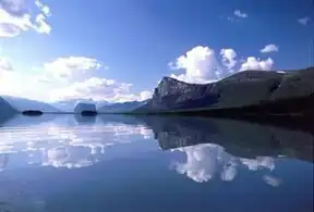 Blick in den Sarek-Nationalpark vom See Laitaure in das Rapadalen mit Skierfe rechts, Nammatj Bildmitte