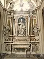 Altar von Cybei in der Kapelle des hl. Augustinus, zeigt den ihn zwischen dem hln. Johannes Nepomuk und der Katharina von Genua