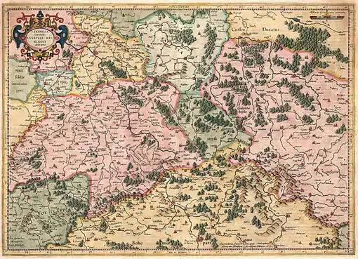 Saxoniae superioris Lusatiae Misniaeque descriptio, Karte aus dem Mercator-Hondius-Atlas von 1627