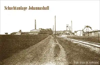 Ansicht der Kali-Schachtanlage der„Gewerkschaft Johannashall“ um 1920