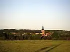 Blick auf Schweighouse-Thann, in deren Mitte Saint-Nicolas