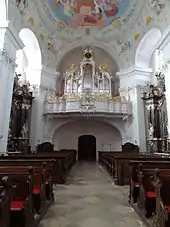 Hochbarocker baufester Orgelchor in Gesamtkonzeption (Stiftskirche Engelszell AT)