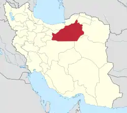 Lage der Provinz Semnan im Iran